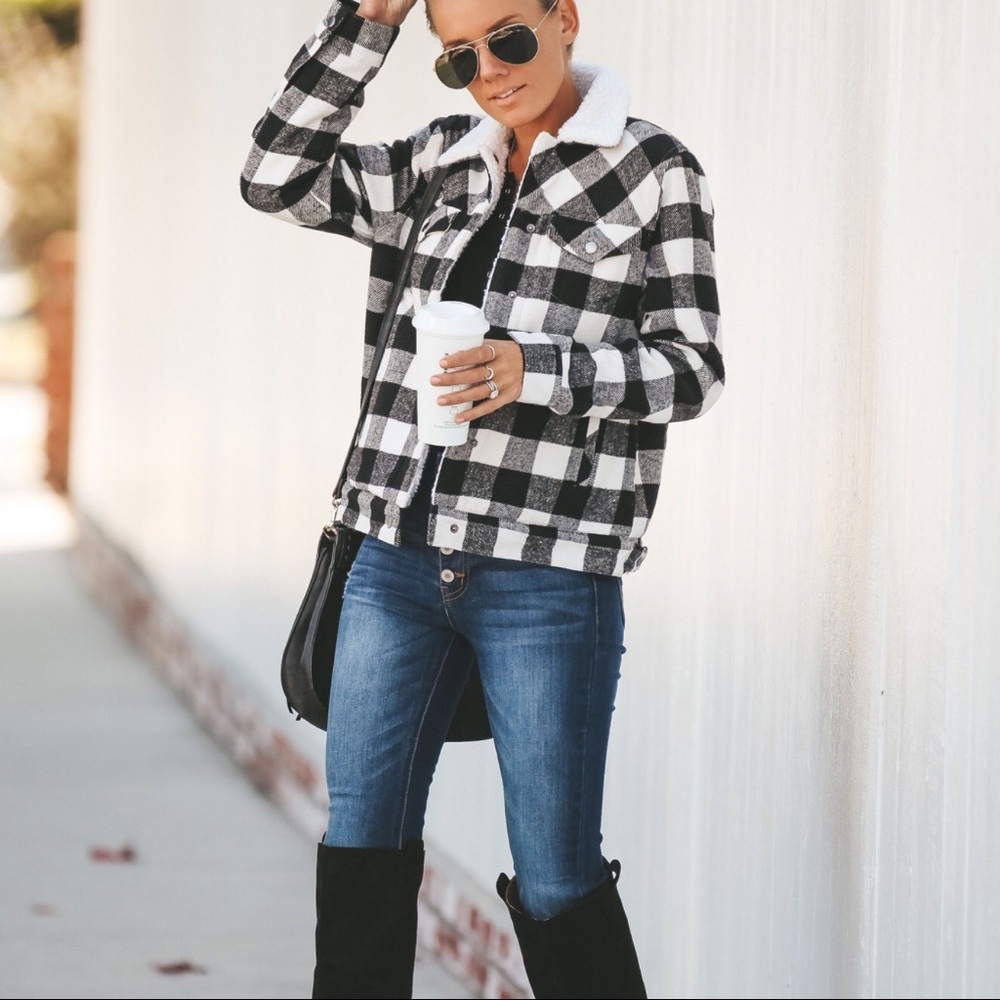 Sherpa and Plaid Checkered Jacket - Picture 8 of 8